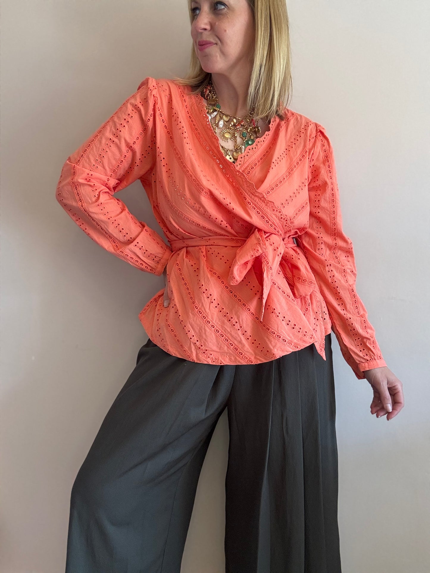 Preloved Cotton Wrap Top