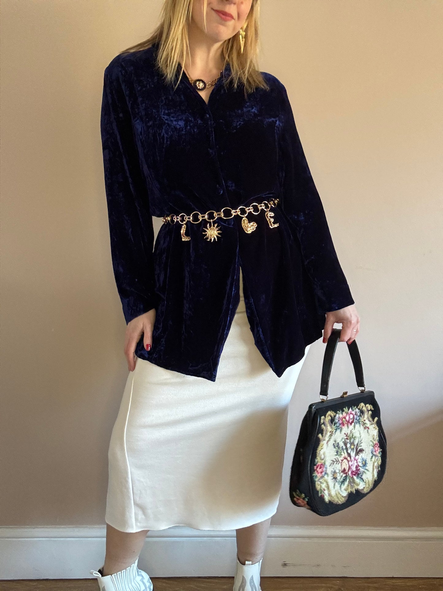 Vintage 90s velvet blouse