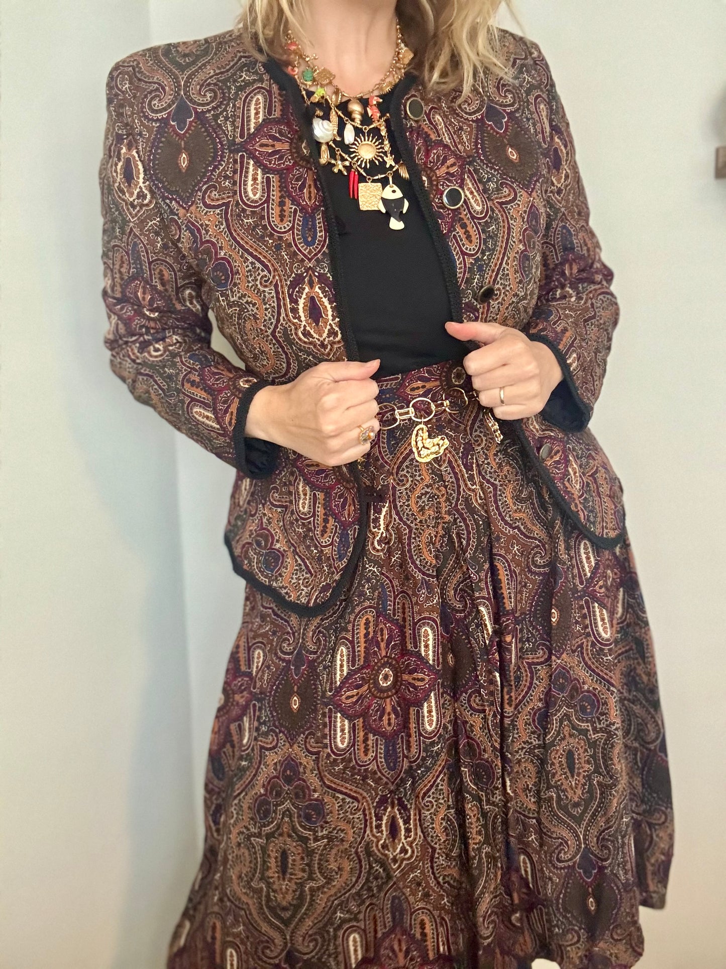 Vintage ‘Autumn Paisley’ two piece set