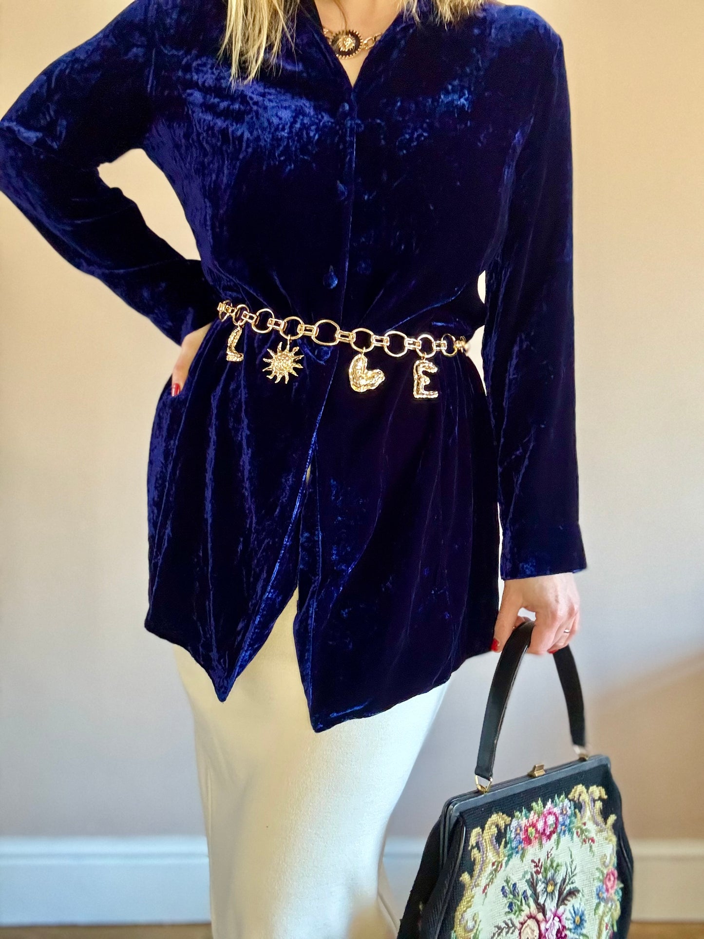 Vintage 90s velvet blouse