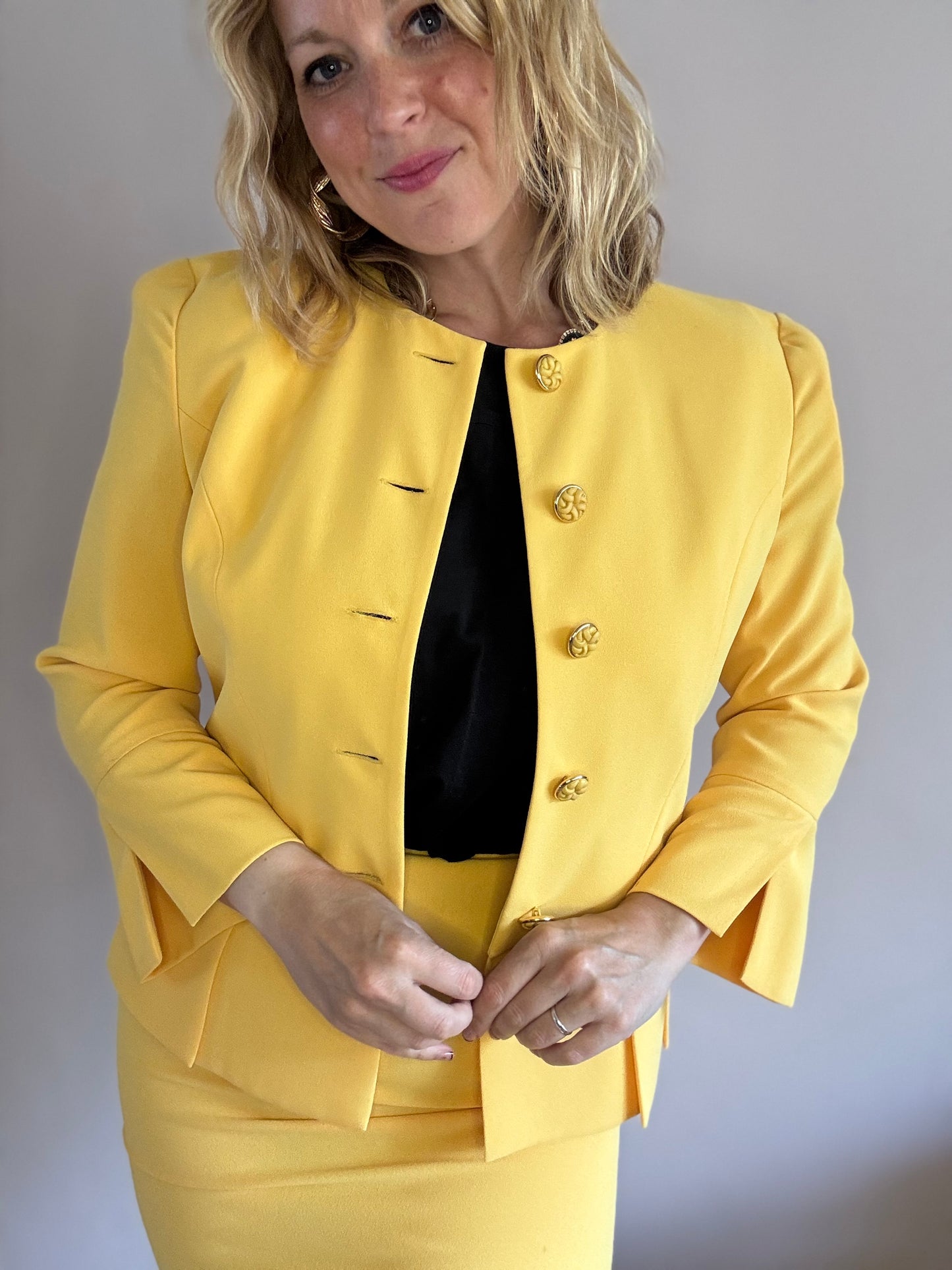 Frank Usher 1980s lemon suit