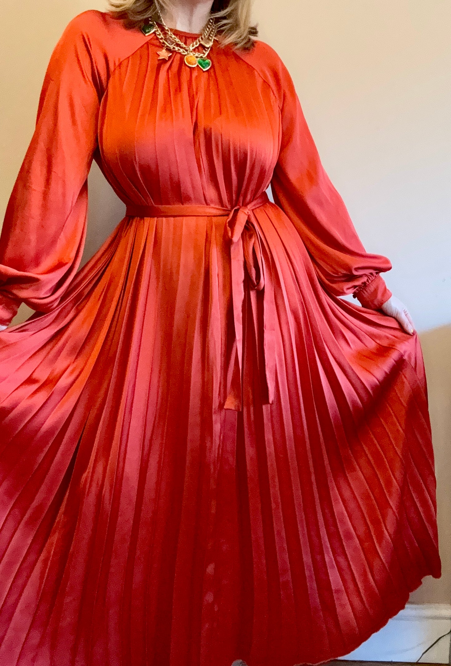 Pleated maxi dress