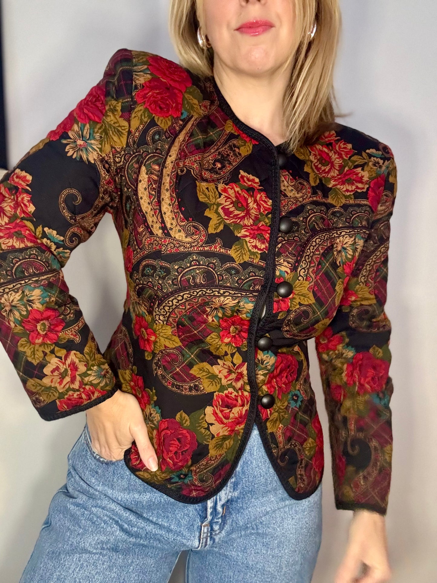 Vintage ‘floral & paisley’ quilted jacket