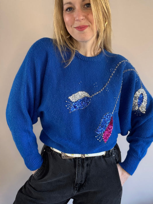 Vintage 1980s batwing jumper
